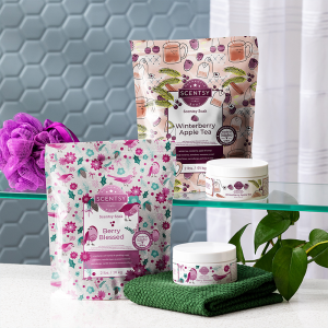 Winterberry Apple Tea scrub and scentsy soak, Berry Blessed Sugar scrub, Berry Blessed Scentsy soak