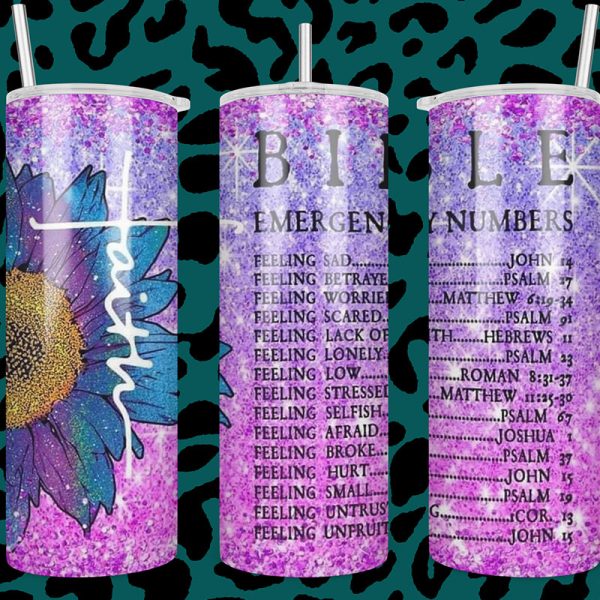 Bible emergency numbers tumbler